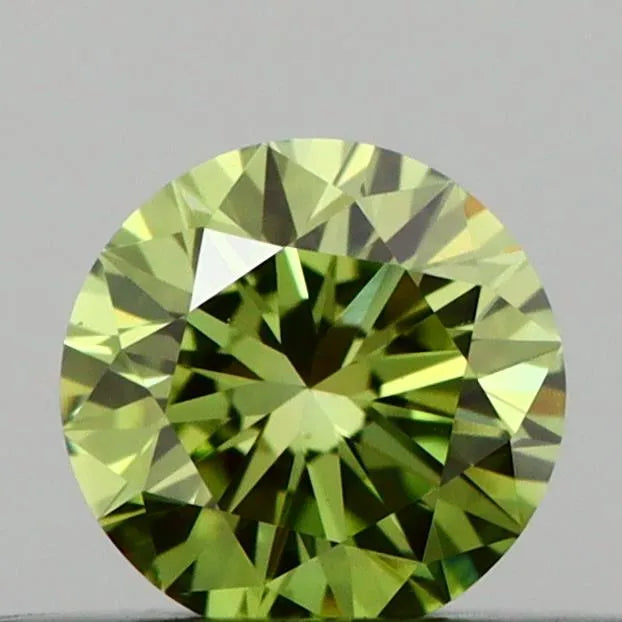 0.22ct Round Lab Grown Diamond (Colour Fancy Vivid Green, Clarity VS1, Cut EX, IGI Certified)