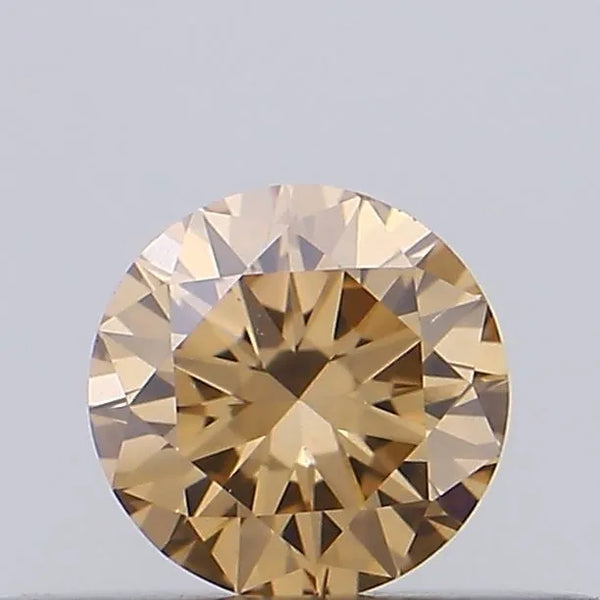 0.23ct Round Lab Grown Diamond (Colour Fancy Light Yellowish Brown, Clarity VS1, Cut VG, IGI Certified)