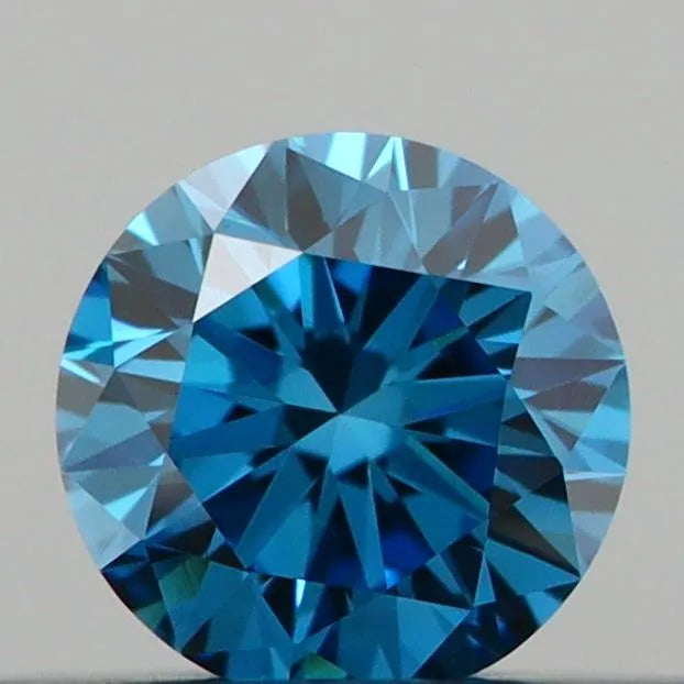 0.24ct Round Lab Grown Diamond (Colour Fancy Vivid Blue, Clarity VS2, Cut EX, IGI Certified)