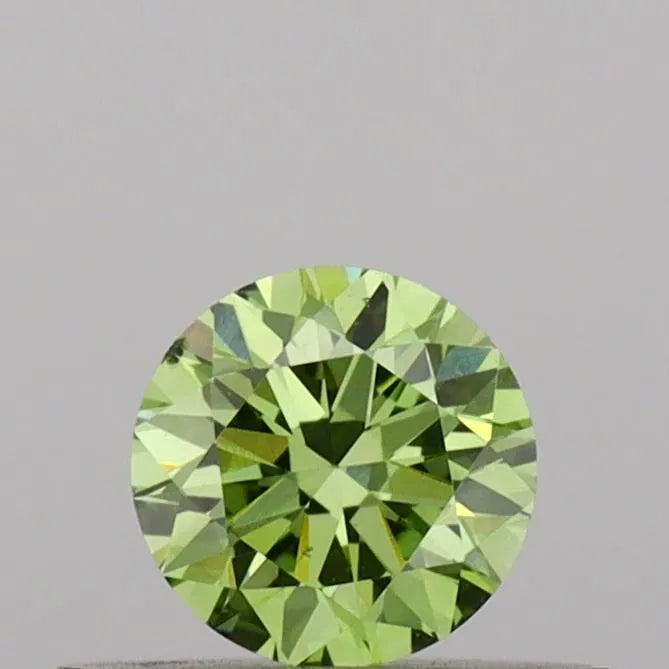 0.31ct Round Lab Grown Diamond (Colour Fancy Vivid Green, Clarity VS2, Cut ID, IGI Certified)