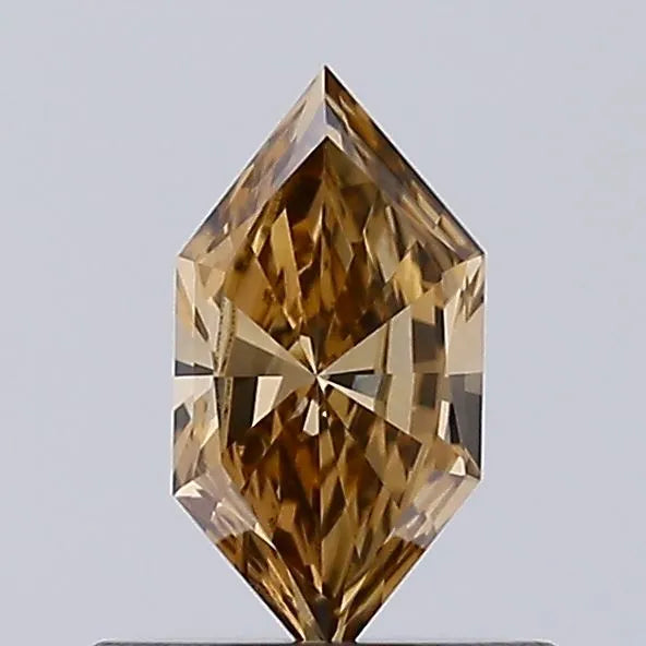 0.33ct Hexagonal Lab Grown Diamond (Colour Fancy Yellowish Brown, Clarity VVS2, IGI Certified)