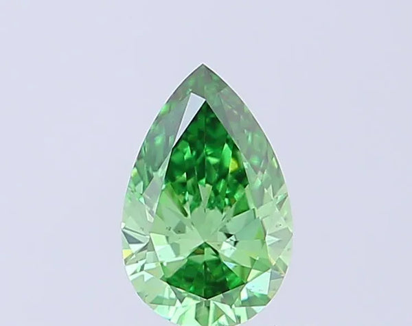 0.50ct Pear Lab Grown Diamond (Colour Fancy Vivid Green, Clarity VS2, IGI Certified)