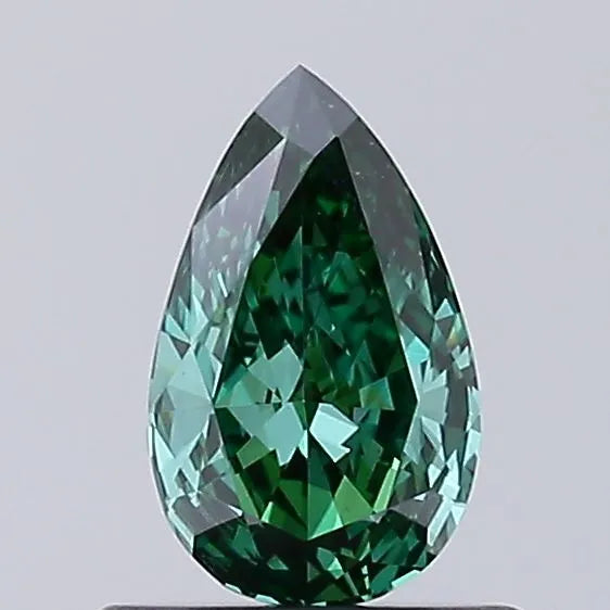 0.50ct Pear Lab Grown Diamond (Colour Fancy Vivid Green, Clarity VVS2, IGI Certified)