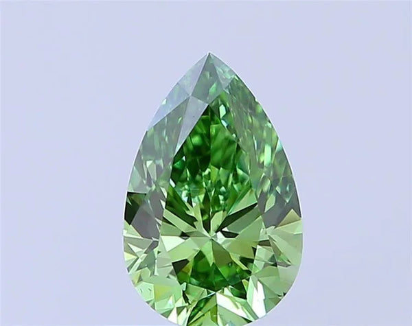 0.52ct Pear Lab Grown Diamond (Colour Fancy Vivid Green, Clarity VS1, IGI Certified)
