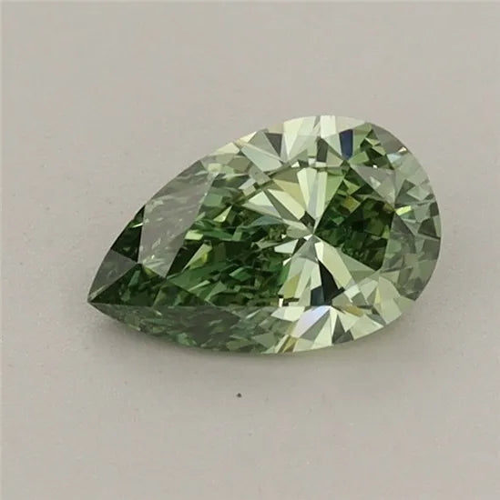 0.52ct Pear Lab Grown Diamond (Colour Fancy Vivid Green, Clarity VVS2, IGI Certified)