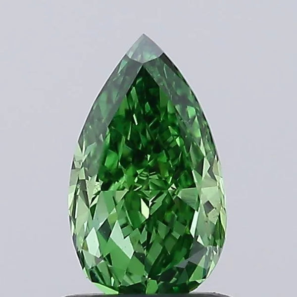 0.54ct Pear Lab Grown Diamond (Colour Fancy Vivid Green, Clarity VS1, IGI Certified)