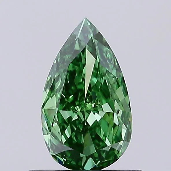 0.57ct Pear Lab Grown Diamond (Colour Fancy Vivid Green, Clarity VVS2, IGI Certified)