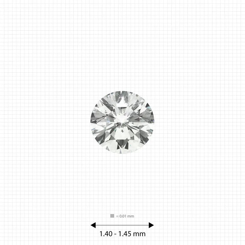 ±1 Ct. 1.40 - 1.45 mm (0.0125 Ct.) White Round Melee Labgems