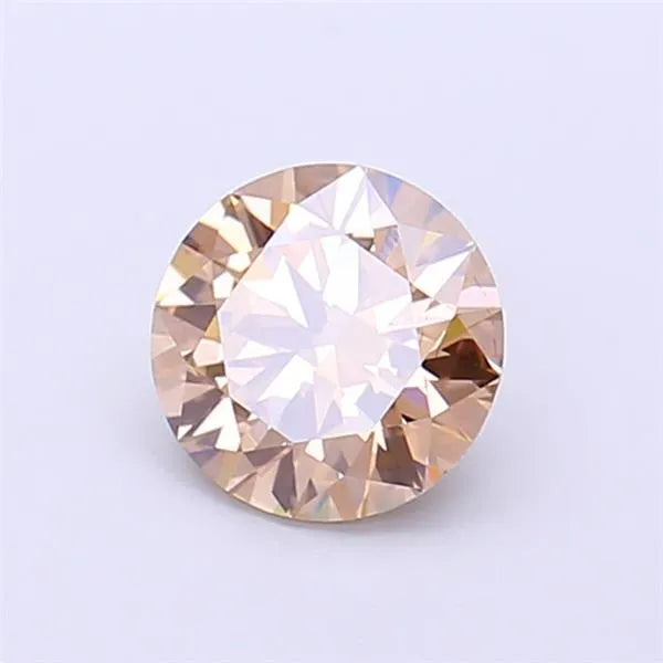 1.00ct Round Lab Grown Diamond (Colour Fancy Light Brown, Clarity VS2, Cut EX, IGI Certified)
