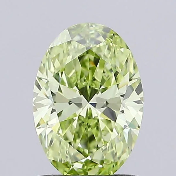 1.02ct Oval Lab Grown Diamond (Colour Fancy Yellowish Green, Clarity VS1, IGI Certified)