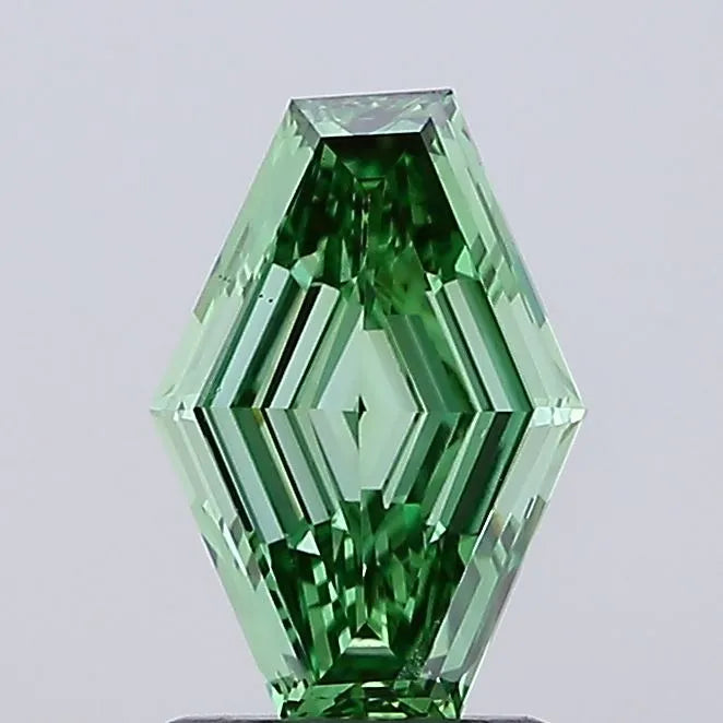 1.11ct Hexagonal Lab Grown Diamond (Colour Fancy Vivid Green, Clarity VS1, IGI Certified)