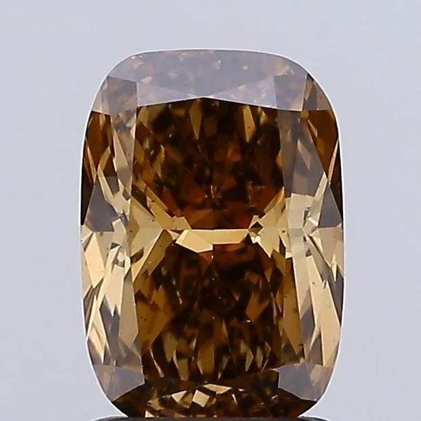 1.58ct Cushion modified Lab Grown Diamond (Colour Fancy Brown, Clarity VS2, IGI Certified)