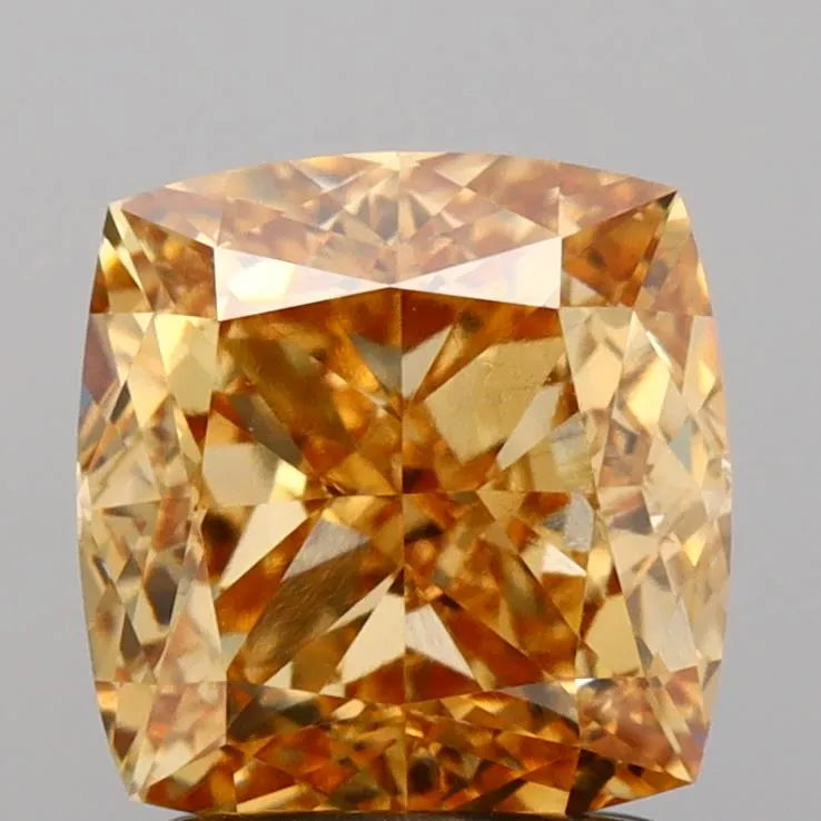 2.05ct Cushion modified Lab Grown Diamond (Colour Fancy Intense Orange, Clarity VS1, IGI Certified)