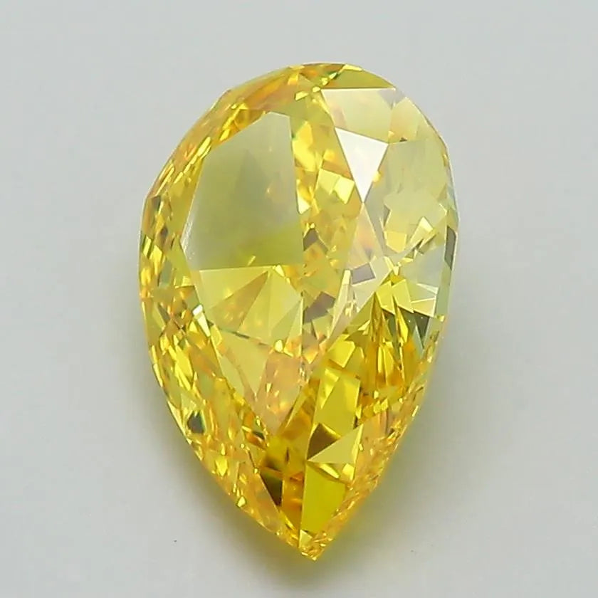 2.25ct Pear Lab Grown Diamond (Colour Fancy Vivid Yellow, Clarity VVS2, IGI Certified)