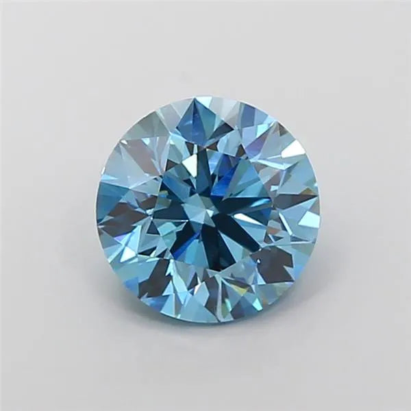 3.00ct Round Lab Grown Diamond (Colour Fancy Vivid Blue, Clarity VS1, Cut EX, IGI Certified)
