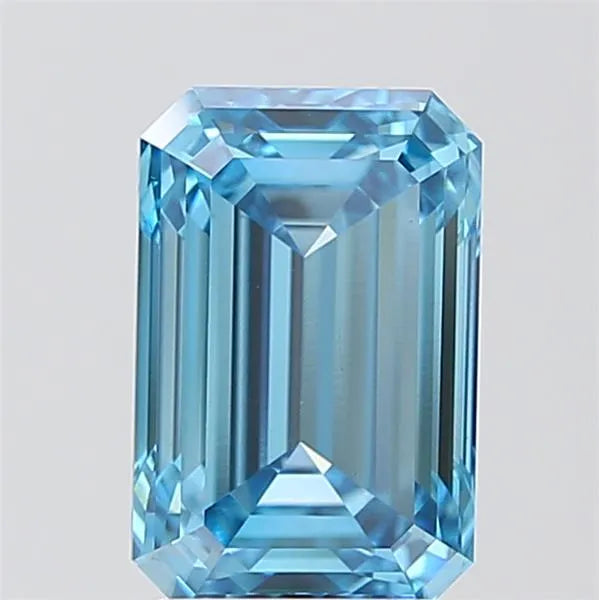 3.01ct Emerald Lab Grown Diamond (Colour Fancy Vivid Blue, Clarity VS1, IGI Certified)