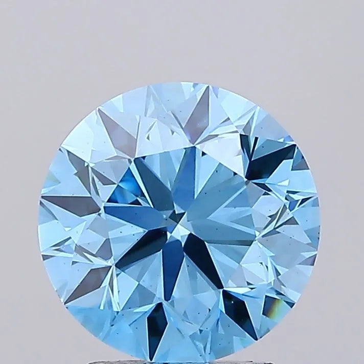 3.01ct Round Lab Grown Diamond (Colour Fancy Vivid Blue, Clarity VS2, Cut VG, IGI Certified)