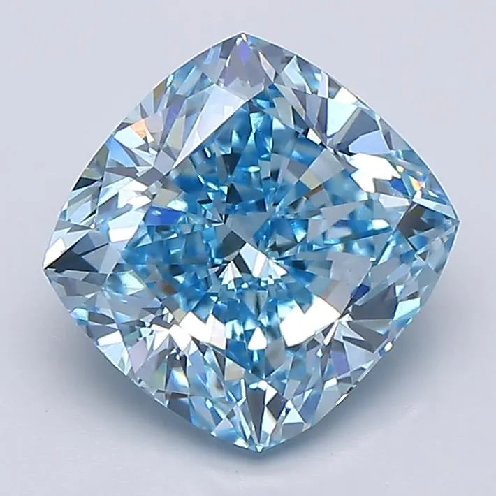 3.07ct Cushion modified Lab Grown Diamond (Colour Fancy Vivid Blue, Clarity VVS2, IGI Certified)