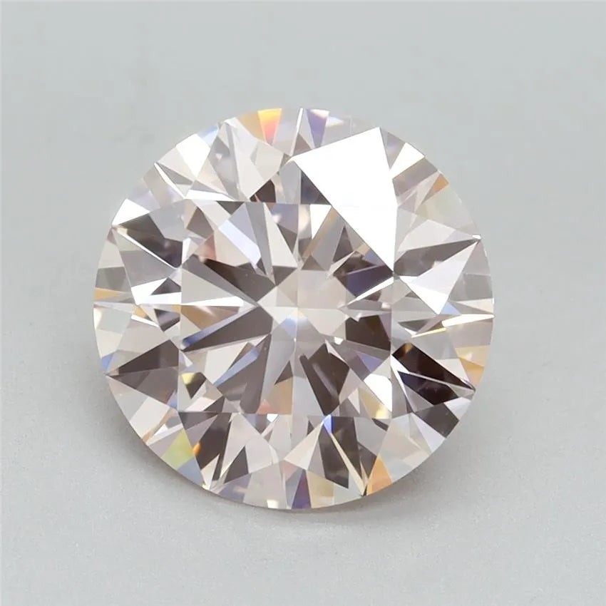 3.09ct Round Lab Grown Diamond (Colour Fancy Pink, Clarity VVS1, Cut ID, IGI Certified)