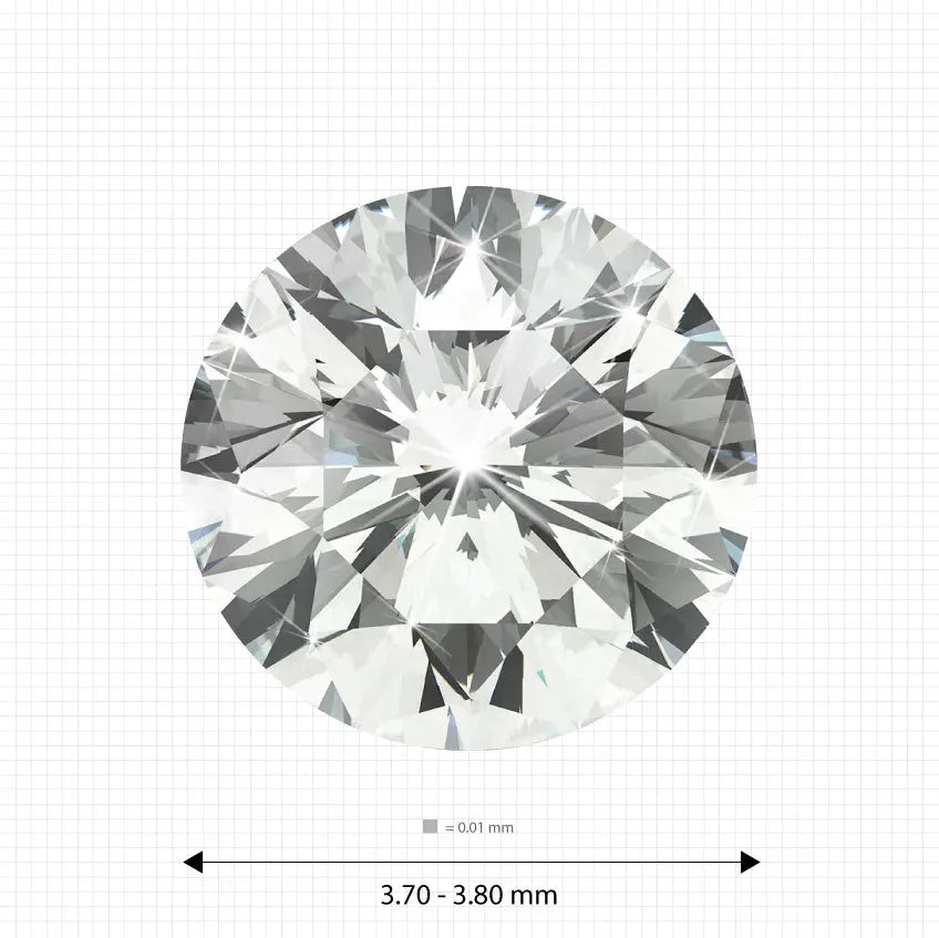 3.70 - 3.80 mm (0.20 Ct.) White Round Melee Labgems