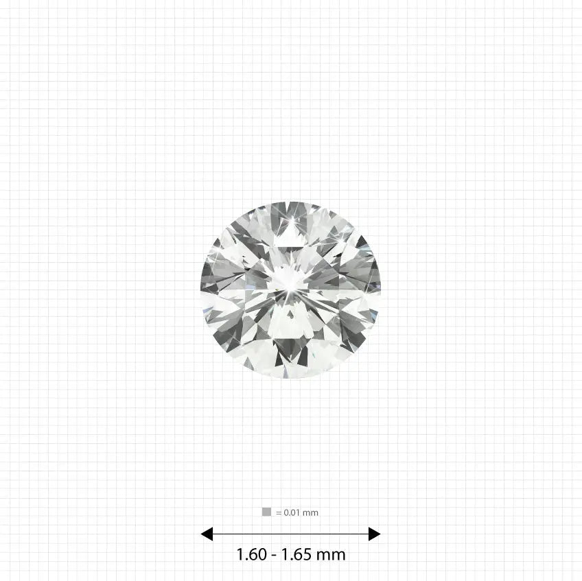 ±5 Ct. 1.60 - 1.65 mm (0.018 Ct.) White Round Melee Labgems