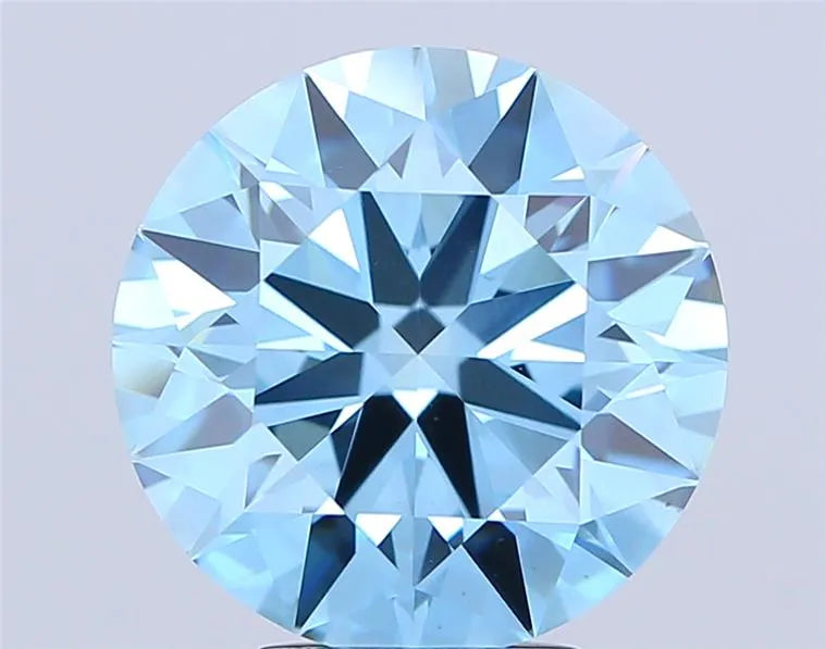 6.54ct Round Lab Grown Diamond (Colour Fancy Vivid Blue, Clarity VS1, Cut ID, IGI Certified)