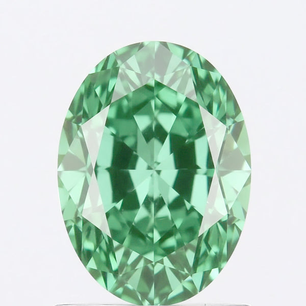 1.52 Ct. Oval FANCY VIVID GREEN VVS2 - IGI Certified LabGems