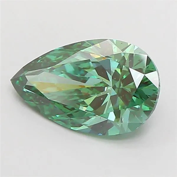 3.08 Ct. Pear FANCY VIVID GREEN VVS2 - IGI Certified LabGems