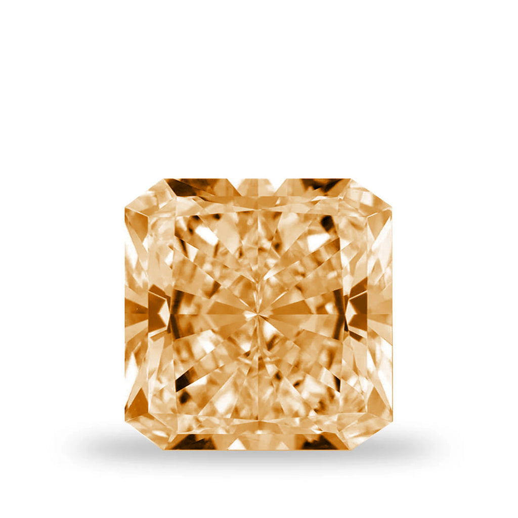 2.27 Ct. Square Radiant fancy vivid orangy yellow VVS2 - HRD Certified LabGems
