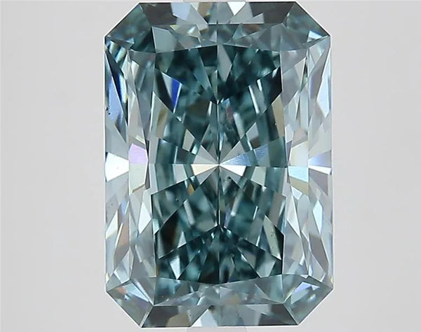 4.89 Ct. Radiant FANCY INTENSE GREENISH BLUE VS2 - IGI Certified LabGems