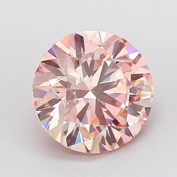0.55 Ct. Round FANCY VIVID PINK VVS2 - IGI Certified LabGems